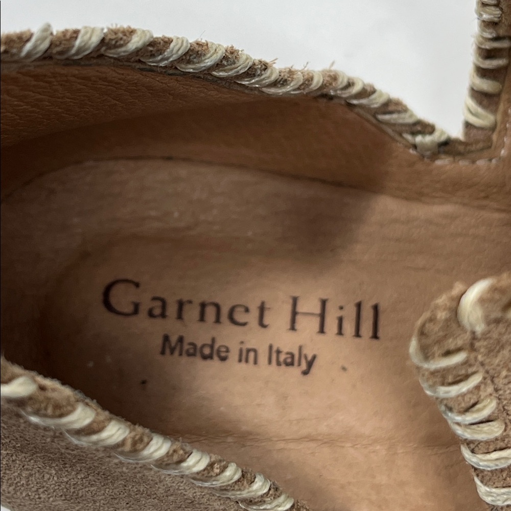 GARNET HILL Lola Whipstitched Boots Tan Suede Slip On Made In Italy Sz 37 US 7 - Picture 9 of 14